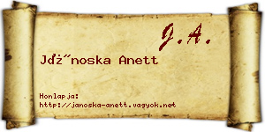 Jánoska Anett névjegykártya
