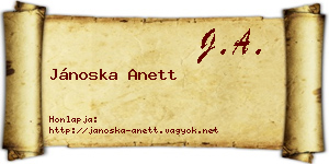 Jánoska Anett névjegykártya